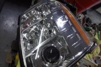 リンカーンナビゲーターのヘッドライトカットライン加工（日本仕様改善）