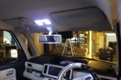 ダイハツ　ムーヴキャンバスのヘッドライト＆室内灯LED化　