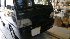 アクティバンのHIDヘッドライト取付