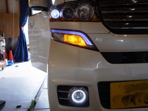 NBOXのフォグLEDリング施工