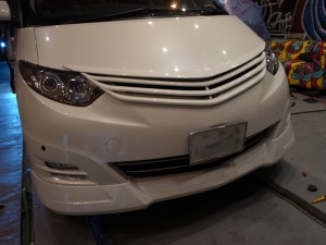 エスティマの室内灯LEDとリアスライドステップ照明