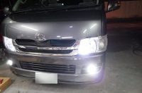 ハイエースのフォグランプLEDと室内灯LED化＆ガッツミラー撤去