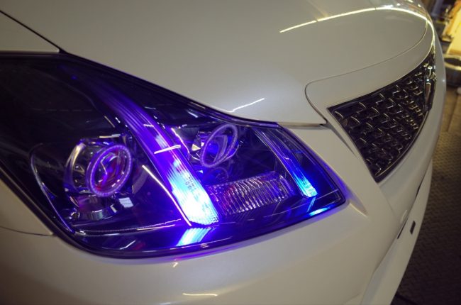 18クラウン 加工ヘッドライト GRS18系クラウン アスリート 純正HID車用 前期/後期 純正ドレス