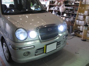 プレオRA2 フォグHID化とデイライト取付