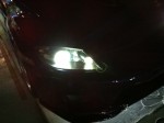 RX-8 ヘッドライトCCFLリング施工 点灯写真はぼやけてしまいよくわかりませんが、一応OKでした。CCFLなので安定までに時間がかかり、インバーターの性質上スイッチの入り切りはあまり頻繁に行わない方がいいようです。
