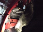 フィット ヘッドライトHID それでもスペースはかなり狭いです。ホンダ車は漏れなくメンテナンス性が悪い!!