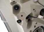  バック球のユニットは3個のナットを外します。10mmのディープソケットが必要です。 