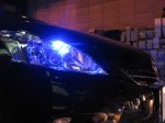 プリウスαのエアコンパネルとスイッチのLED打ち替え作業 ポジション球も青色に交換しました。