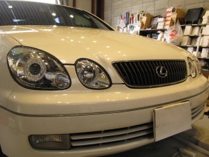 アリスト（LEXUS GS仕様）のドアELチューブ取付施工