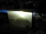E52エルグランドのブラックアウトプロジェクターとウィンカーLED化 組み付けて仮点灯させました。この時点でロービーム側と光軸を合わせておきます。