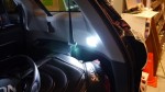 WISH後期型のヘッドライトHID施工とポジ・ナン・ルームLED ラゲッジルームはセンター・フロントと同じサイズのプレートを使いました。