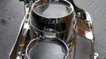 30系プリウスの3連イカリング施工 60mmのリングが付く部分も一部カットします。