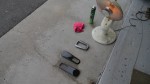  プライマーを乾燥させます。ハロゲンヒーターで約10分程度。 