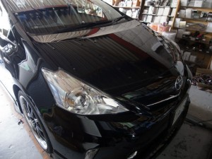 プリウスαのエアコンパネルLED打ち替えとミラー下降連動