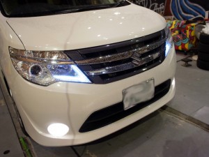 ランディのフォグランプHIDとウィンカー/バック球LED化施工 BEFORE