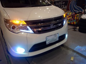 ランディのフォグランプHIDとウィンカー/バック球LED化施工 AFTER