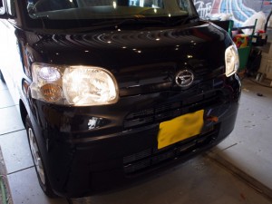 タントのヘッドライトHID化施工