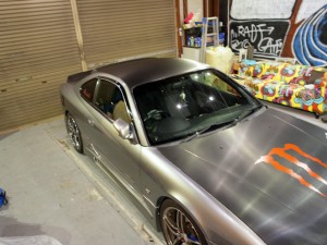 シルビアのカーボンシート施工（お客様提供）