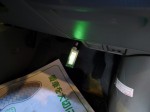 10系後期型アルファードの室内灯LED交換 運転席足元はT5ウェッジ球が入っています。