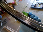 G'sプリウスのヘッドライト加工とダブルフォグ加工 オーナー様のご希望で純正のLEDアイラインはそのままということでしたので、アクリル上面にLEDテープを貼り付けてデュアル化しました。