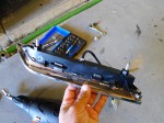 E52エルグランドのデイライト持ち込み取付施工 デイライトと合体させます。