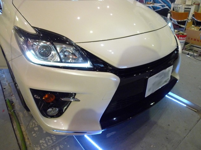 G'sプリウスのエアコンパネル周りのLED打ち替え作業 G'sプリウスのエアコンパネル周りのLED打ち替え作業