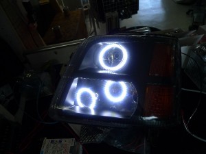 MC22ワゴンR/RRのヘッドライトイカリング加工