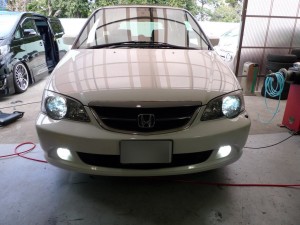 RAオデッセイのヘッドライトハイワッテージとフォグHID化