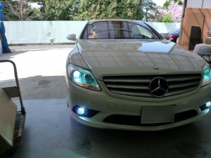 Mercedes CL550のフォグHIDと各種LED化