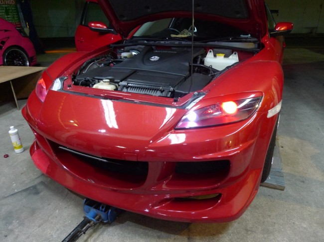 RX-8のヘッドライトイカリング加工 RX-8のヘッドライトイカリング加工