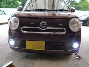 ミラココアのフォグランプHID化と室内灯LED