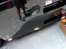 出張作業!レッカー車にナビとLEDスイッチ取付 サイドマーカーはお客様の仕事...。完璧です!