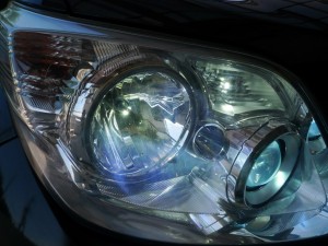 ランドクルーザープラドのハイビームLED化とウィンポジ耳施工
