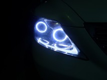 レクサスLSのヘッドライトイカリングとLライン照度UP他LED取付 久しぶりにイカリング施工しましたが、やっぱりいいですね。この明るさのインパクトはやっぱり他では無いです。