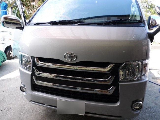 ハイエースのヘッドライトHID・フォグランプLEDとミラーカバー取付 ハイエースのヘッドライトHID・フォグランプLEDとミラーカバー取付
