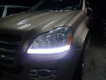 GLS550 Mercedes-Benzのヘッドライト加工 ちょっとLEXUSっぽい見た目になりましたが、リングもBMWっぽいということで良しとしました。