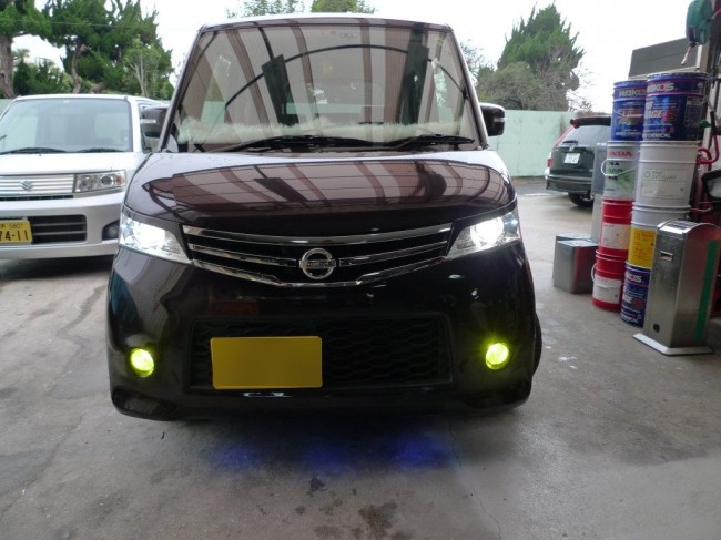 日産ルークスのフォグランプイエローLED取付 日産ルークスのフォグランプイエローLED取付
