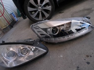 W221Mercedesベンツのヘッドライト交換＆加工