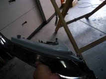 G'sアクアの連鎖点灯式ウィンカー(フロントデイライト加工) 裏はごっそり切り開いて、当初2色のLEDに交換予定でしたが白の色味がイマイチだったので、白は純正のままでウィンカー用のLEDを後方から照射しました。