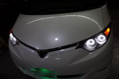 50エスティマの自作ヘッドライト取付のお手伝い 初めてヘッドライト加工をされたそうですが、なかなかのクオリティーだと思います。