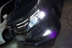 RKステップワゴンの全電球LED化 フォグはHID、ハイビームとコーナリングランプはLEDで