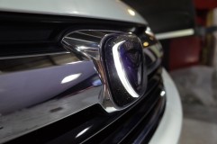 シャトルのフロントグリル交換とDADエンブレム取付 縁がふんわり光っていい感じです。