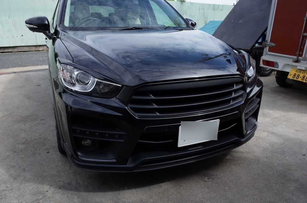 CX5のヘッドライト加工（イカリング・インナーブラック塗装
