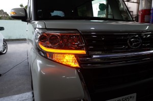 LA610Sタントカスタムのヘッドライトシーケンシャルウィンカー（流れる）施工