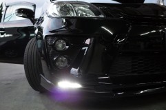 30系G'sプリウスの車検前修理とデイライト光量UP!! 元々の10倍以上の明るさ!!このままだと車検に通らないので、スモール点灯時は消灯するように改造しました。