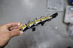 RCオデッセイ後期型の純正LEDフォグランプの高輝度化(照度UP)加工 LEDの裏側にはアルミ放熱フィンを取り付けました。
