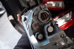 60系後期のハリアーシーケンシャルテールランプ加工 フェンダー側もほとんど同じ形状でした。