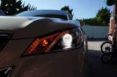 210クラウンアスリートのヘッドライト加工(ダブルアイライン&シーケンシャルウィンカー) 夜は問題ないのですが、昼間の視認性に問題があるので、純正バルブは必ず必要です。今回のウィンカーはシーケンシャルタイプです。