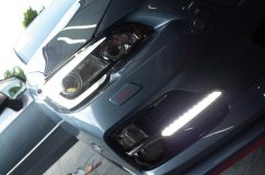 レヴォーグのヘッドライト加工(イカリング&ダブルロービーム&フォークアイ高輝度) デイライトの状態ではフォークアイがかなり明るくなりましたが、やっぱり下のライナーにはまだまだ及びません。