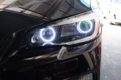 レヴォーグのカスタムヘッドライト修理&プチカスタム 白リングのみなら車検OKです。